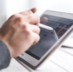 Placement Image. Man using tablet