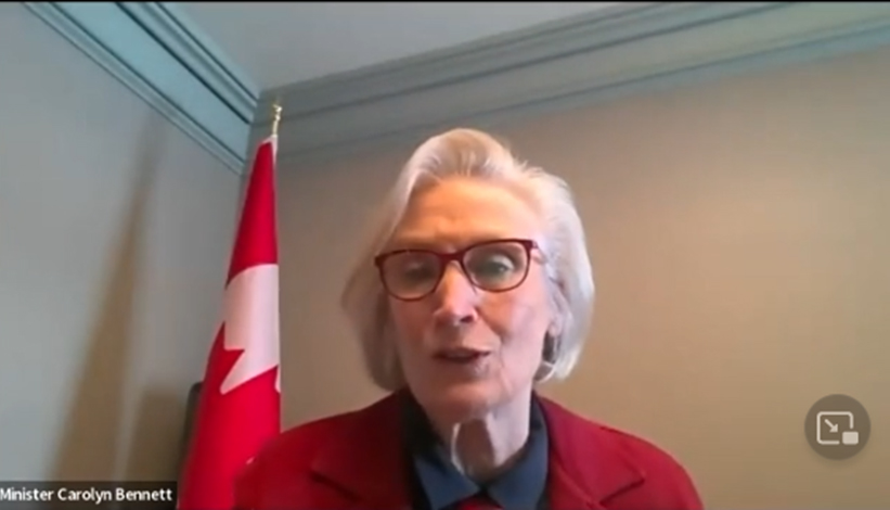 Honorable. Carolyn Bennett and Dr Danielle Paes on a zoom call