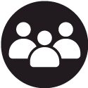 3 people circle icon