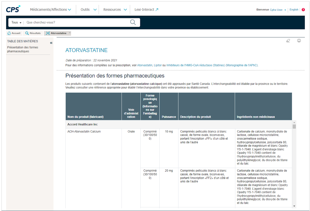 GenericLists AtorvastatinDetail FR2