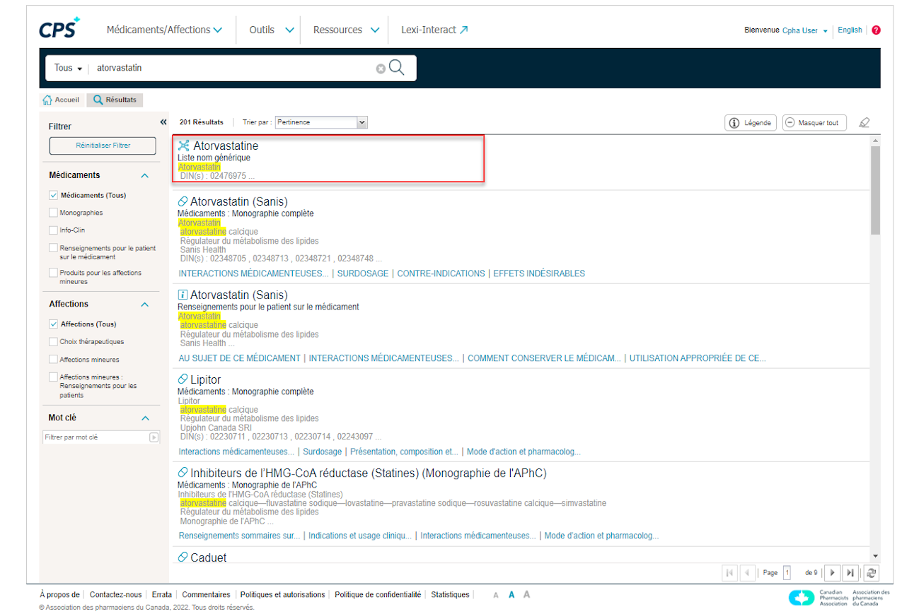 GenericLists AtorvastatinDetail FR